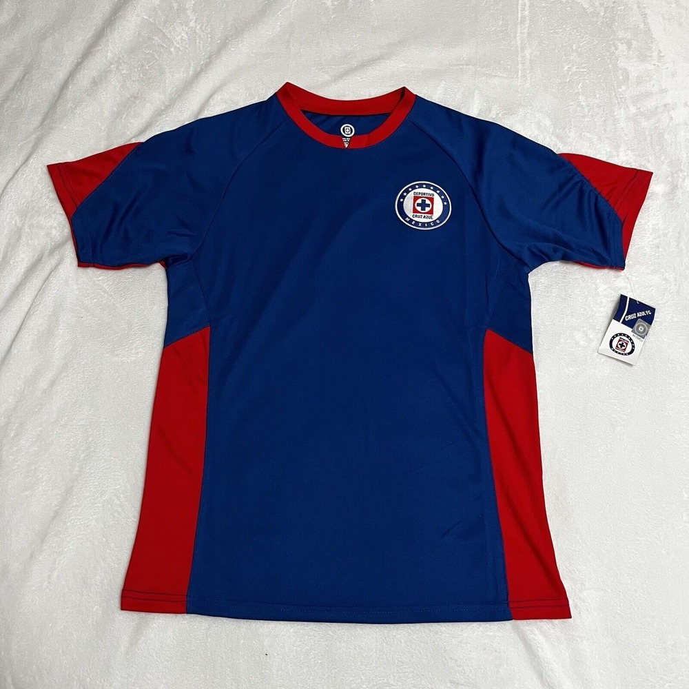 CRUZ AZUL S Soccer T-Shirt Jersey Short‎ Sleeve Athletic Blue Red